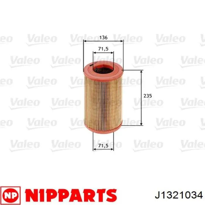 Купити J1321034 Nipparts Автомобільний фільтр повітря