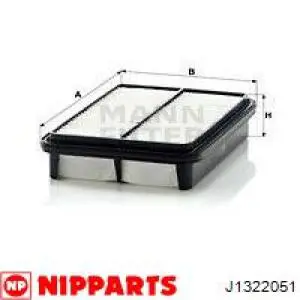 Повітряний фільтр J1322051 Nipparts