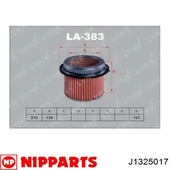 J1325017 Nipparts фільтр повітряний