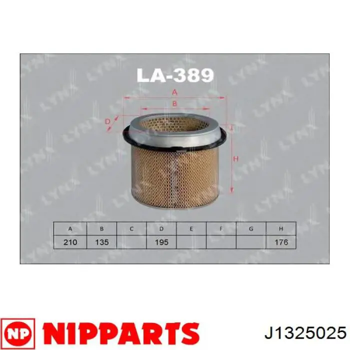 Фільтр повітряний J1325025 Nipparts