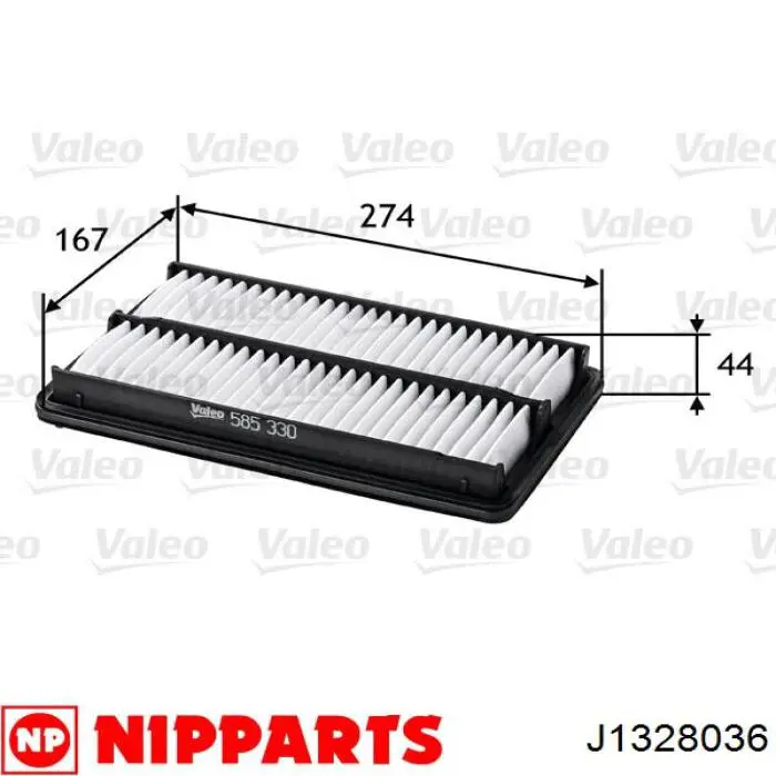 Елемент повітряного фільтра Nipparts J1328036 ціна, від 4.93 USD