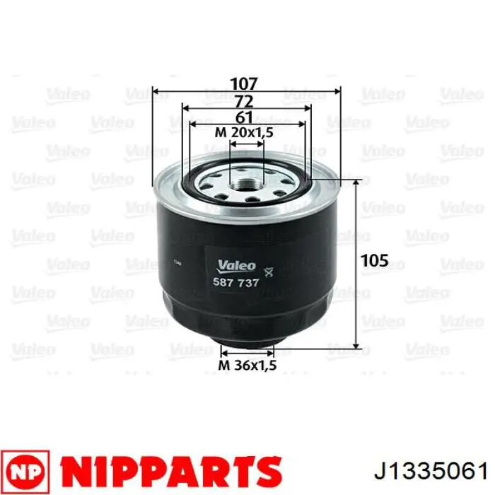 Фільтр тонкого очищення палива Nipparts J1335061 ціна, від 10.31 USD