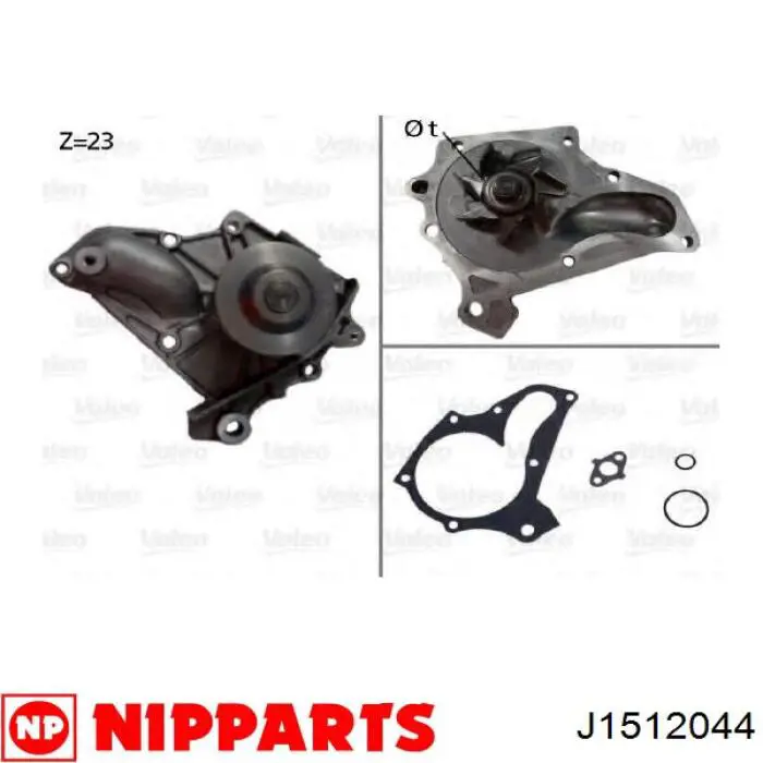 Купити J1512044 Nipparts Насос охолоджуючої рідини
