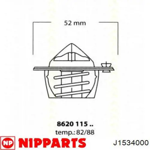 Автомобільний термостат Nipparts J1534000 ціна, від 5.86 USD