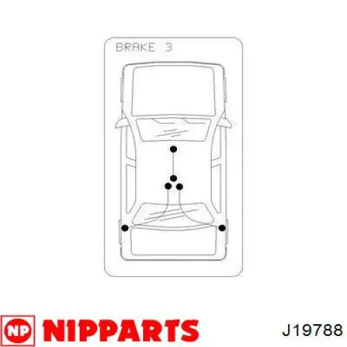 J19788 Nipparts Трос ручного гальма задній, правий