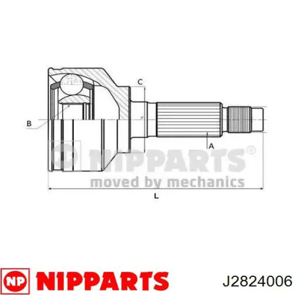 Купити J2824006 Nipparts Шарнір приводу зовнішній
