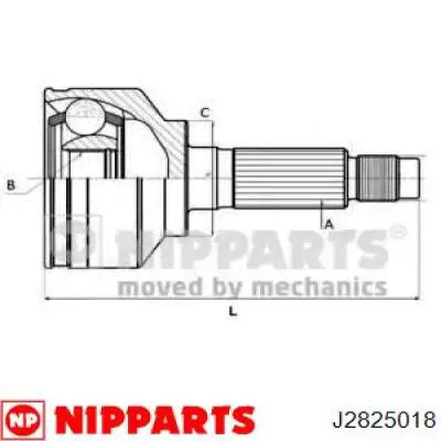 ШРУС зовнішній передній J2825018 Nipparts