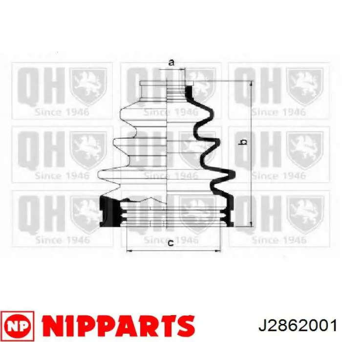 Купити J2862001 Nipparts Пильник шарніра кутових швидкостей внутрішній передній