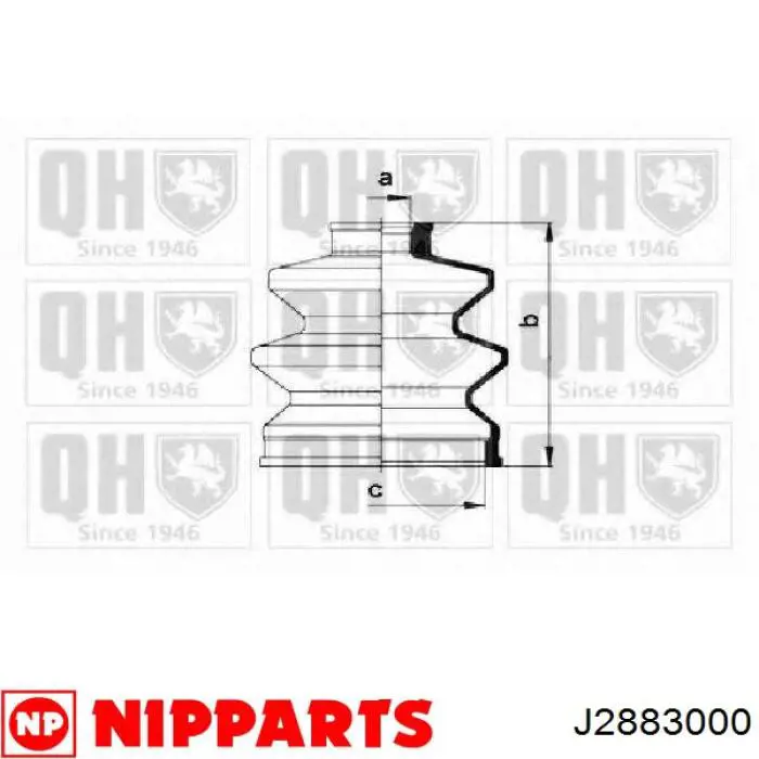 Пильник гранати внутрішній, передній півосі Nipparts J2883000 ціна, від 4.96 USD