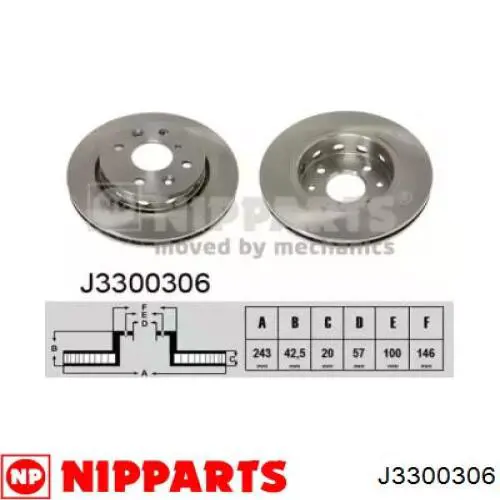 Диск гальмівний передній Nipparts J3300306