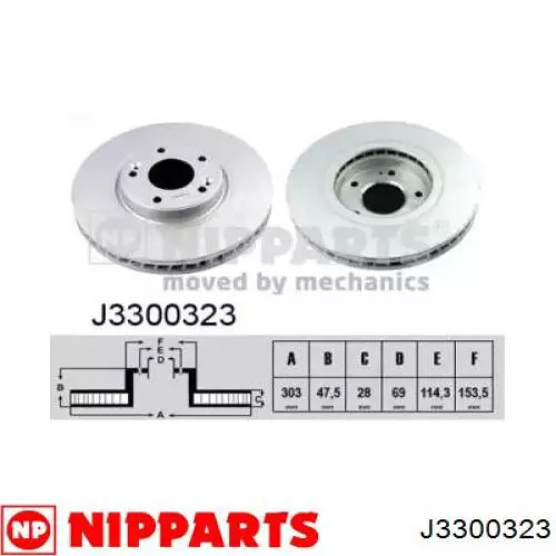 Диск переднього гальма Nipparts J3300323 ціна, від 66.15 USD