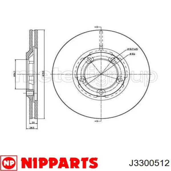 Купити J3300512 Nipparts Ротор гальмівний