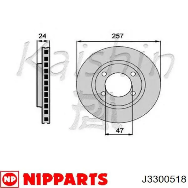 Диск гальмівний передній Nipparts J3300518