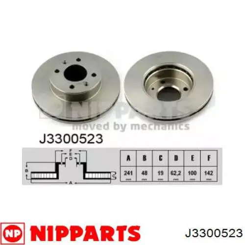 J3300523 Nipparts диск гальмівний передній