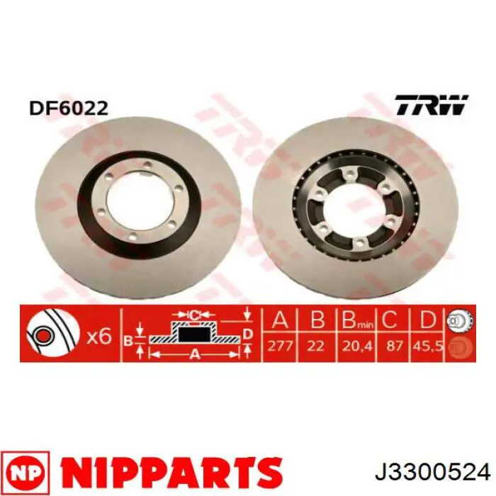 Гальмівні диски передні J3300524 Nipparts