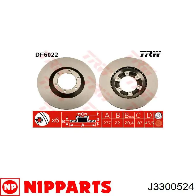 Купити J3300524 Nipparts Ротор гальмівний