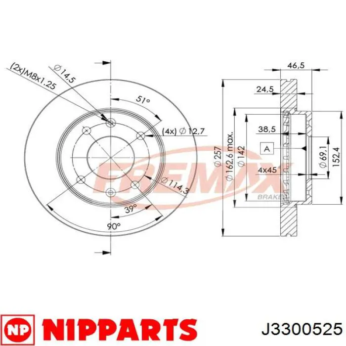 Купити J3300525 Nipparts Ротор гальмівний