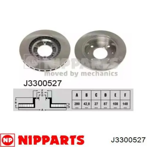 Диск переднього гальма Nipparts J3300527 ціна, від 42.57 USD