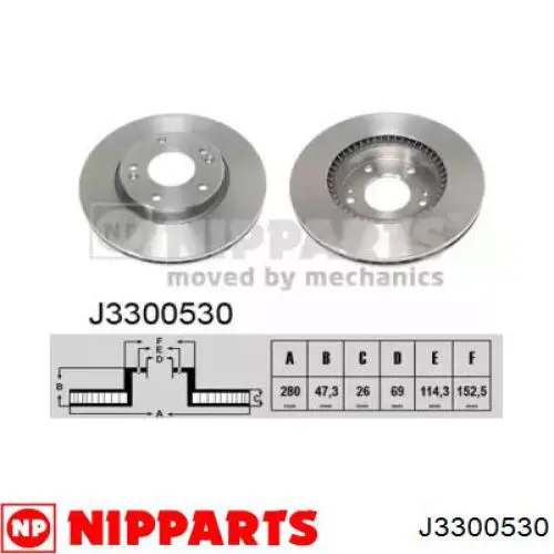 Диск гальмівний передній Nipparts J3300530