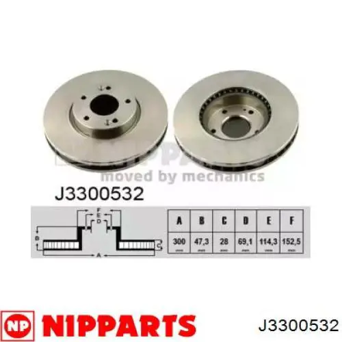 Диск переднього гальма Nipparts J3300532 ціна, від 46.47 USD