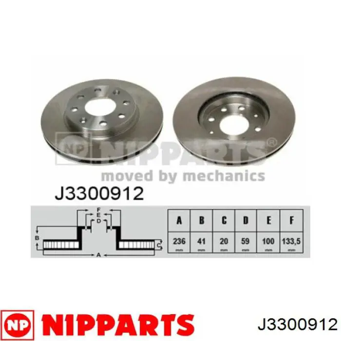 J3300912 Nipparts диск гальмівний передній
