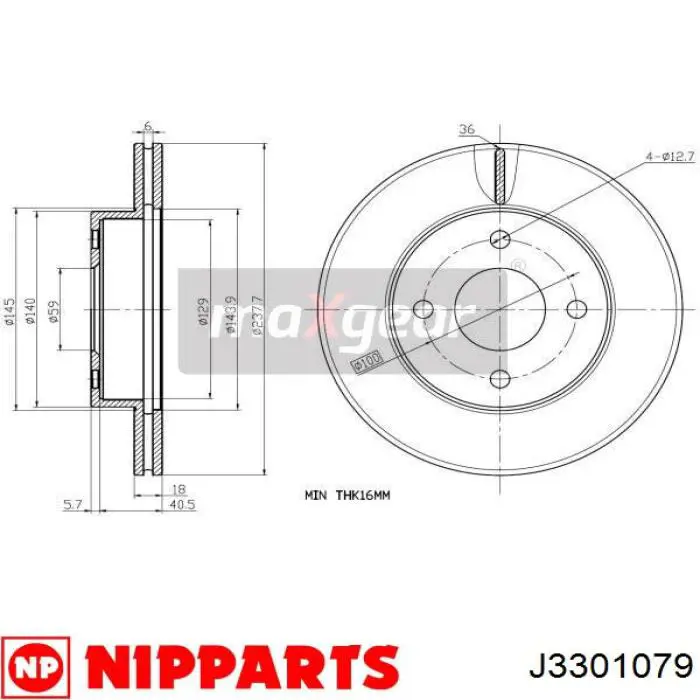 Купити J3301079 Nipparts Ротор гальмівний