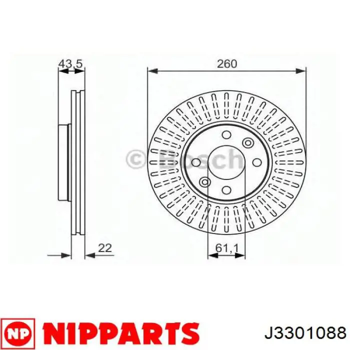Купити J3301088 Nipparts Ротор гальмівний