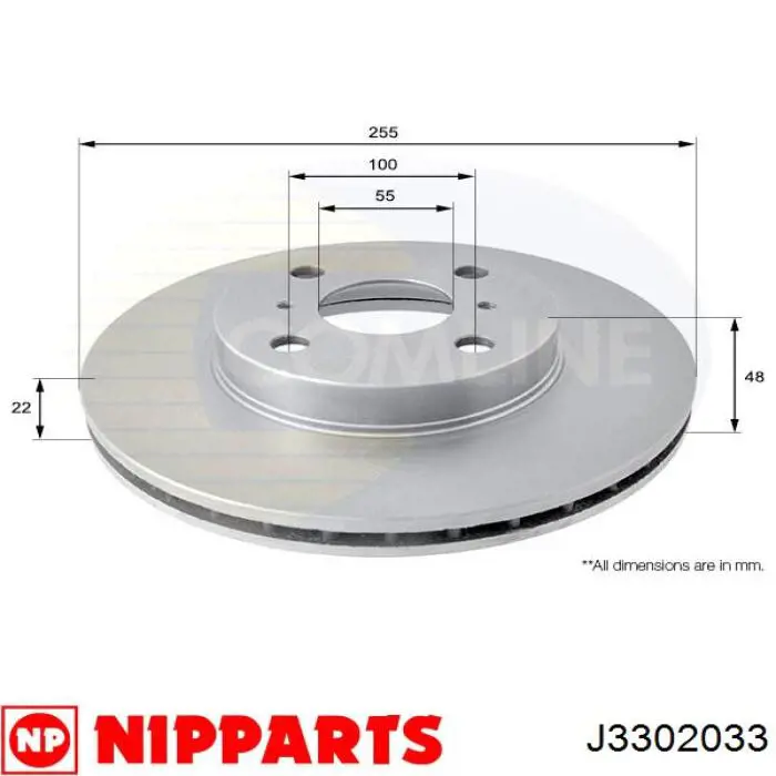 Диск гальмівний передній J3302033 Nipparts