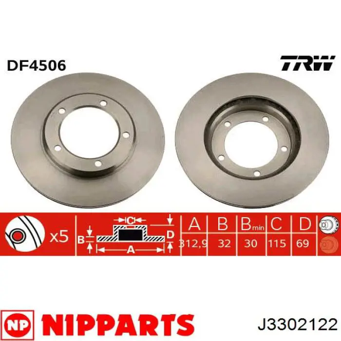 Гальмівні диски передні JBR735 Power Stop