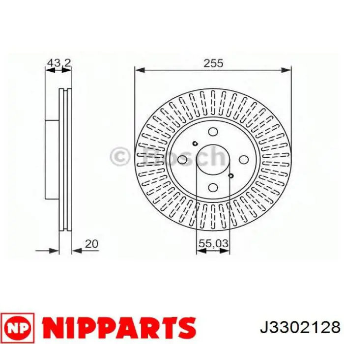 Диск переднього гальма Nipparts J3302128 ціна, від 29.01 USD