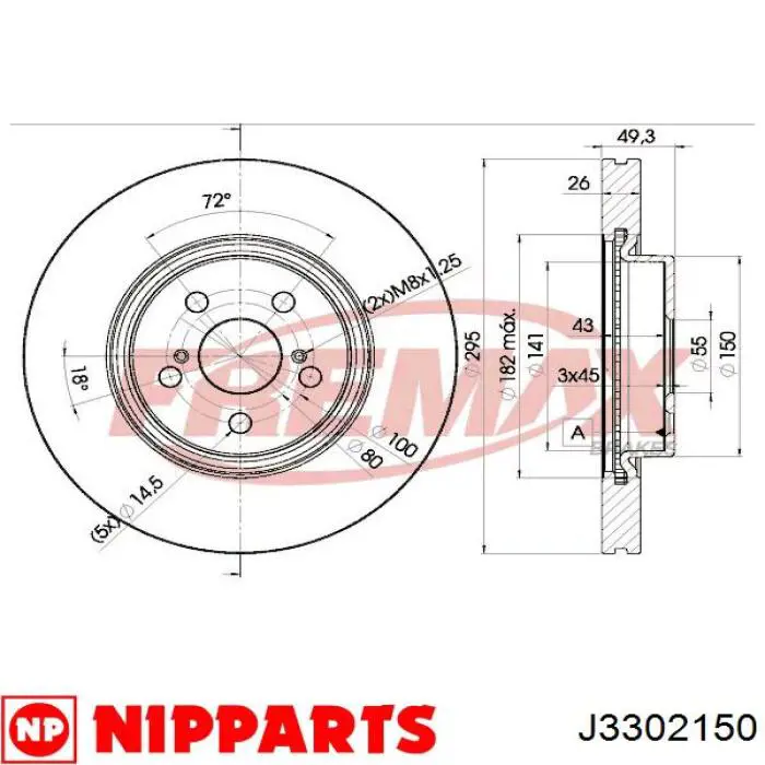 Гальмівні диски передні J3302150 Nipparts