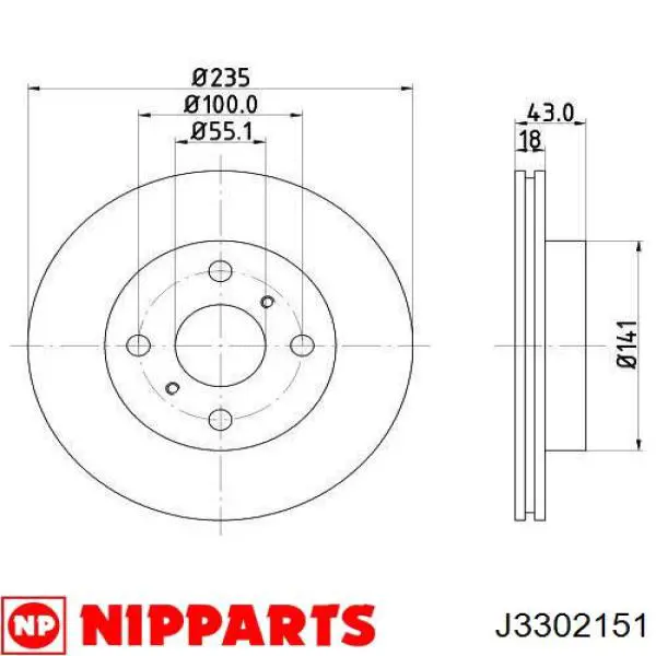 Купити J3302151 Nipparts Ротор гальмівний