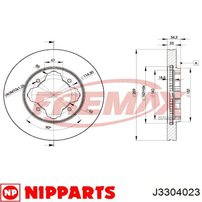 Диск переднього гальма Nipparts J3304023 ціна, від 29.55 USD
