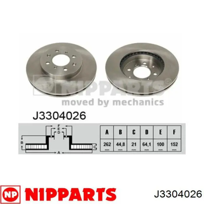 J3304026 Nipparts диск гальмівний передній