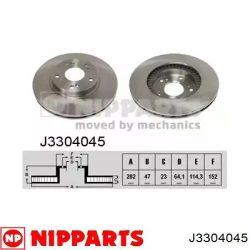 J3304045 Nipparts диск гальмівний передній