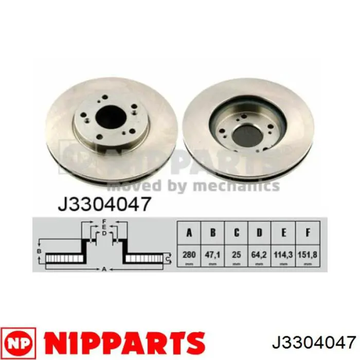 Диск гальмівний передній J3304047 Nipparts