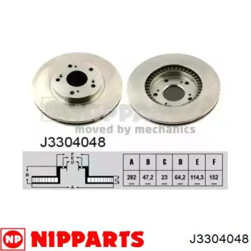 J3304048 Nipparts диск гальмівний передній
