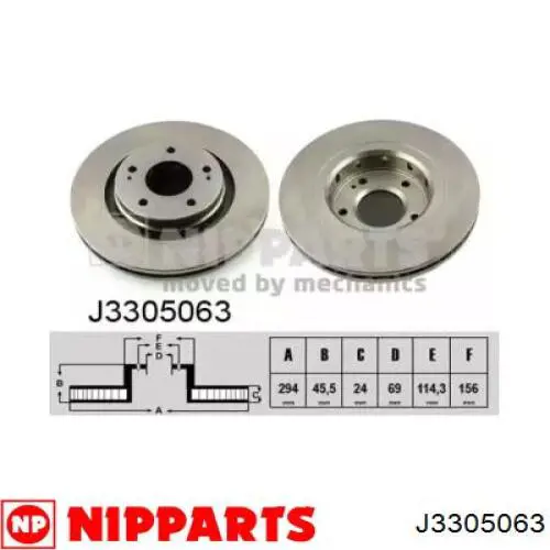 J3305063 Nipparts диск гальмівний передній