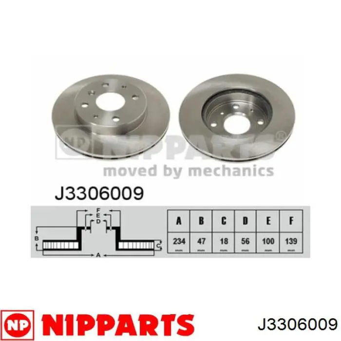 J3306009 Nipparts диск гальмівний передній