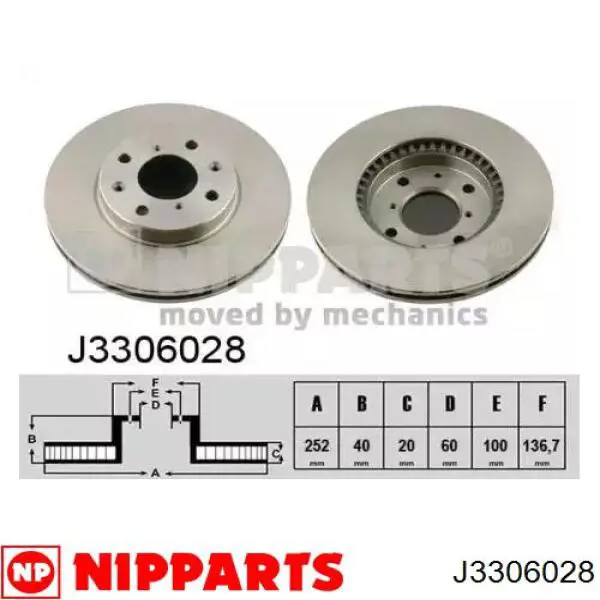 Купити J3306028 Nipparts Ротор гальмівний