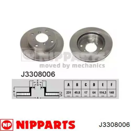 Диск переднього гальма Nipparts J3308006 ціна, від 25.27 USD