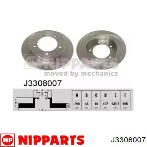 Диск гальмівний передній Nipparts J3308007