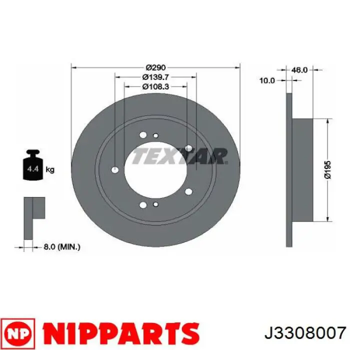 Купити J3308007 Nipparts Ротор гальмівний