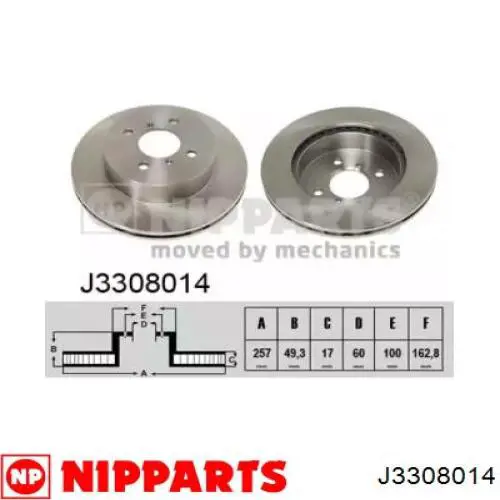 Диск переднього гальма Nipparts J3308014 ціна, від 22.72 USD