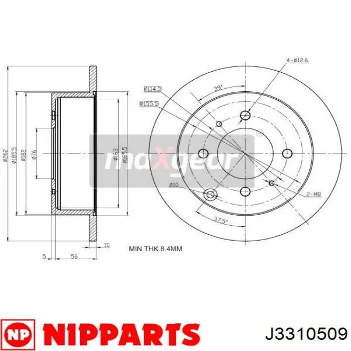 Диск гальмівний задній J3310509 Nipparts