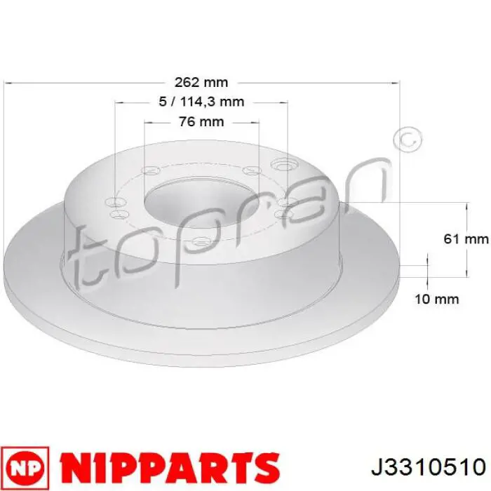 Диск гальмівний задній Nipparts J3310510
