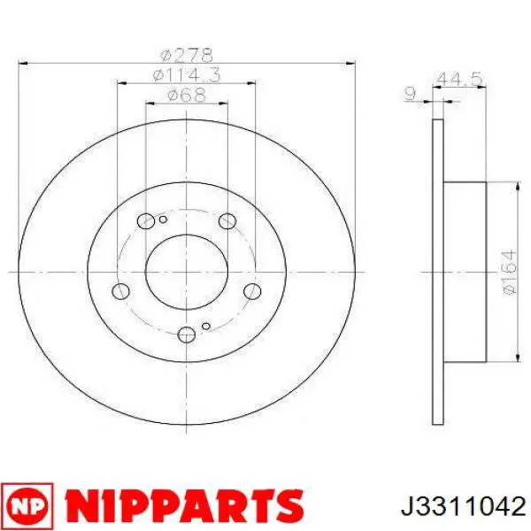 J3311042 Nipparts Дискові гальма