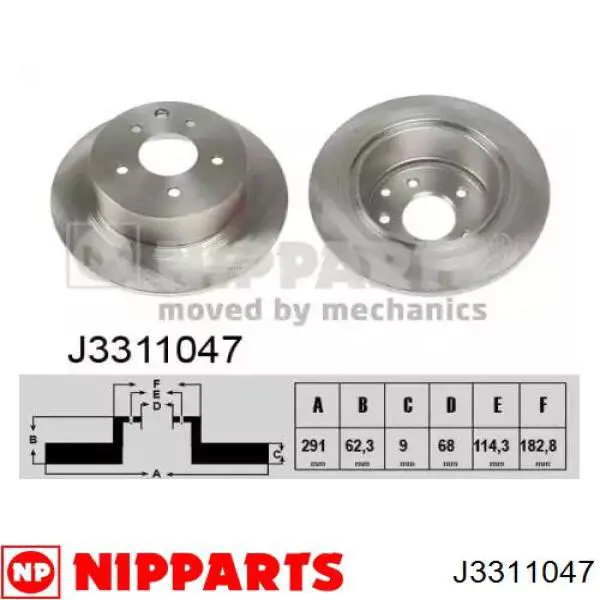 Купити J3311047 Nipparts Диск заднього гальма