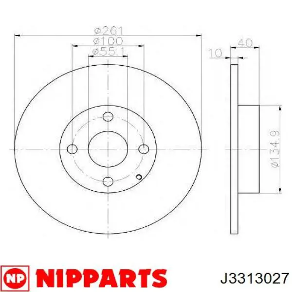 J3313027 Nipparts Дискові гальма