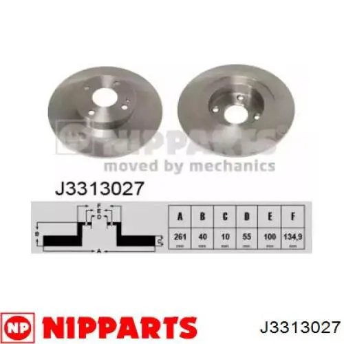 Задні дискові гальма Nipparts J3313027 ціна, від 25.04 USD